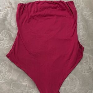 Ruched pink bodysuit